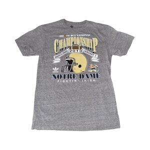 Adidas Notre Dame Fighting Irish BCS Championship T-Shirt Men's M Gray